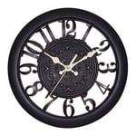 UNILIFE Vintage Wall Clock Garden, Radio Controlled Wall Clock Silent Retro, Precision Quartz Movement, Easy Readable Big Numbers, for Living Room Bedroom Office