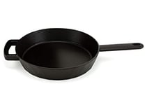 HearthStone Cookware - Diamond Enamelled cast Iron Frying pan, Satin-Black, 24 cm. for All Surfaces, Including Induction and Oven.