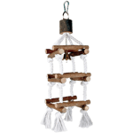 Natural Living Tower med tau og bjelle Brun 34 cm - Fugl - Fugleleker - Leketøy i naturmateriale - Trixie