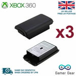 Xbox 360 Controller Battery Cover Case Shell - Black 3 Pack