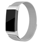 Capida Fitbit Charge 3 / 4 - Milanese armband i Rostfritt stål Str. L Silver