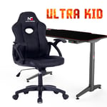 Nordic Kids Gaming Stol + Gaming Bord - Ultra Kid Elevation Bundle