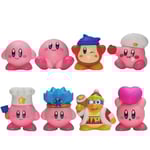 8 bitar Anime Spel Kirby Action Figurer Leksaker Rosa Tecknad film Kawaii Kirby PVC Söt Figur Action Toy