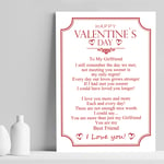 Valentines Gift For Her A4 LOVE POEM Print Valentines Day Gift For Girlfriend