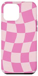 iPhone 15 Plus Pink Aesthetic Wavy Checkerboard Baby Blush Pink Balletcore Case
