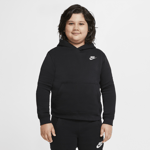 Nike Older Kids' (boys') Pullover Hoodie (extended Size) Sportswear Club Fleece Urheilu BLACK/WHITE