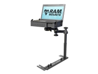 RAM Universal No-Drill Laptop Mount - Monteringssats (monteringsbas, anteckningsboksfack, teleskoppåle, dubbelt ledande svängarm) - för notebook - stål, kraftig komposit - bilsätesbultar