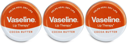 Vaseline Lip Therapy Cocoa 20g | Moisturising Balm | Dry Lips Relief X 3