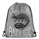 asdew987 Drawstring Bags All Hail The Great Basilisk! Unisex Drawstring Backpack Sports Bag Rope Bag Big Bag Drawstring Tote Bag Gym Backpack In Bulk