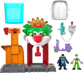 Imaginext DC Super Friends Batman Toy The Joker Funhouse Playset Color Changers with 2 Figures & Accessories for Ages 3+ Years,HMX55