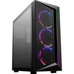 Cooler Master MasterBox CMP510 A-RGB MidTower Gaming Case Tempered Glass, 3X A-RGB Fan, CPU Cooler Supports Upto 161mm, GPU Support Upto 350mm, 240mm Radiator Supported, 7X PCI Slot, Front I/O: 2XUSB, HD Audio,No PSU