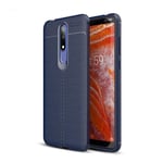 FOR TENG LIN TL Litchi Texture TPU Shockproof Case for Nokia 3.1Plus / X3 (Black) phone case (Color : Navy Blue)