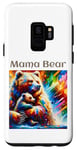 Coque pour Galaxy S9 Art animalier coloré de maman ours et de son petit