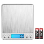 Digital Kitchen Scales LCD Food Weight Postal Scale Silver Brifit 3KG