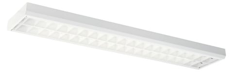 Lareno Modus LED armatur til 2x120 cm rør, hvid/alu gitter