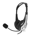 ewent EW3565 Lightweight USB Professional Headset With Microphone For Pc,Volume control and mute switch for microphone and headset,USB connection,2.1m cable,for PC,Laptop,Macbook,Skype - Black/Grey