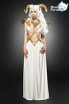 Mask Paradise Costume de fée sexy 3 pièces pour femme - Trônes dorés - Cornes de chèvre - Taille XS