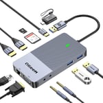 NÖRDIC 1 to 11 USB-A & C Docking station 2xHDMI 1xVGA 2xUSB3.0 1xRJ45 2xSD MSD card Reader 2xAudio DisplayLlink MacBook M1 M2 M3
