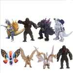 8Pcs Godzilla VS KingKong Ghidorah Mothra 3.5'' PVC Model Figures Toy Kids Gift