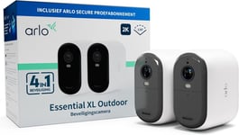 Arlo Essential 2K XL trådlös övervakningskamera för bekvämlighet - 2 IP-kameror