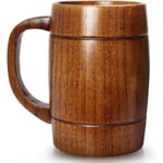 14 oz Stor Träölmugg Bästa Trä Dricksmugg Trästop Tankard Ölglas Sten Te Mugg Tunna Mugg för Män Kvinnor Kaffe Mugg Present Viking Mugg