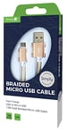 Simply ICMC04 Micro USB to USB 1.5 m Long Braided Charging Cable for Smartphones, Tablets, Sat Navs & Playstation 4 Controllers,Gold