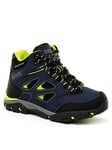 Regatta Junior Holcombe Waterproof Mid-Cut Walking Boot - Navy/Lime, Navy/Lime, Size 9 Younger
