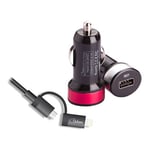 USB in-Car Cigarette Lighter Charger 2.1A inc 2 in 1 Micro-USB, Apple