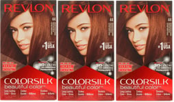 3 x Revlon Colorsilk Permanent Hair Colour - 44 Medium Reddish Brown