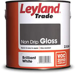Leyland Trade Non Drip Gloss Paint - Brillaint White 2.5L