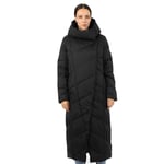 lxwi Ultralight warm and windproof jacket Women's Long Down Jacket Parka Outwear With Hood Goose Quilted Coat Female Plus Size Warm Cotton Canada Women Clothes (Color : Classic Black100, Size : 44)