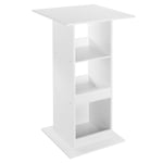 WOLTU Table de Bar Carrée, avec 3 Étagères, Petite Table de Cuisine, Meuble d’Appoint pour Salle à Manger, Cuisine, Salon, Panneau de Bois Composite, Blanc, 60x60x112cm