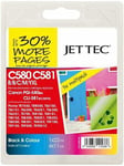 C580/C581XL JetTec Black & Colour Ink Cartridges replace Canon PGI580 / CLI581XL