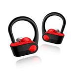 Fashion Bluetooth Earphone, Sports Wireless Earphones Ear Hook Colorful Mini HIFI Bluetooth V5.0 Earbud Wireless Headsets Head Phones Earphone (Color : Red)