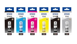 Genuine Epson 114 Multipack Ink Refill Bottle Cartridges EcoTank ET-8500 ET-8550