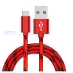 3m Typ C USB Laddare Snabbladdningskabel för Samsung Galaxy S21 S22 S23 Röd