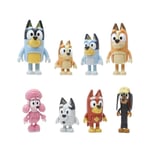 Bluey och familjen: Bingo, Bandit och Chili 8-figurspaket med ledade karaktärsfigurer 2,5 tum, Leksaker för barn Julgåvor