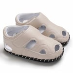 Baby Boy Closed Toe Soft Sole Anti-slip Crib Shoes White 12-18months