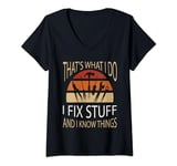 Womens Master of All Trades: Fixer & Knowledge Seeker V-Neck T-Shirt