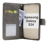 Flower Standcase Wallet Samsung Galaxy S24 5G (SM-S921B/DS) (Grå)