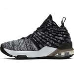 Lebron 17 Flyknit Oreo GS UK 3 EUR 35.5 Black White BQ5594 002