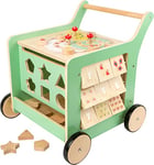 Small Foot 10947 Chariot de marche Move it, en bois certifié 100% FSC, jouet de motricité pour les premiers bébé, multicolore