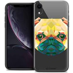 CASEINK Coque pour Apple iPhone XR (6.1) Housse Etui [Crystal Gel HD Polygon Series Animal - Souple - Ultra Fin - Imprimé en France] Chien