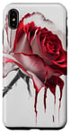 Coque pour iPhone XS Max Croquis De Couleur Rouge Dégoulinant De Rose Fondante