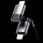 NEXTBATT USB-A hona till Lightning-adapter - Svart/Grå