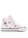Converse Chuck Taylor All Star Hi Infant Girls 1V Trainers -Pink/White/Black, Pink/White/Black, Size 5