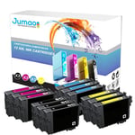 Lot de 12 cartouches noirs (18,2 Ml) et couleurs (14 Ml) compatibles pour EPSON 603 XL, 4100 4105 - Jumao -
