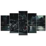TOPRUN Wall art picture 5 pieces Modern Painting Prints on canvas Yamaha MT 10 Motorcycle For Living Room Decoration Poster 150 x 80cm Frame