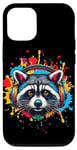 iPhone 12/12 Pro Raccoon Headphones Racoon Lover Trash Panda Vibrant Colorful Case