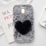 yhy Plush Heart Shaped Style Elegant Mobile Phone Case For ZTE Blade L110 TPU Silicone Anti Fall Warm Cover Dark gray